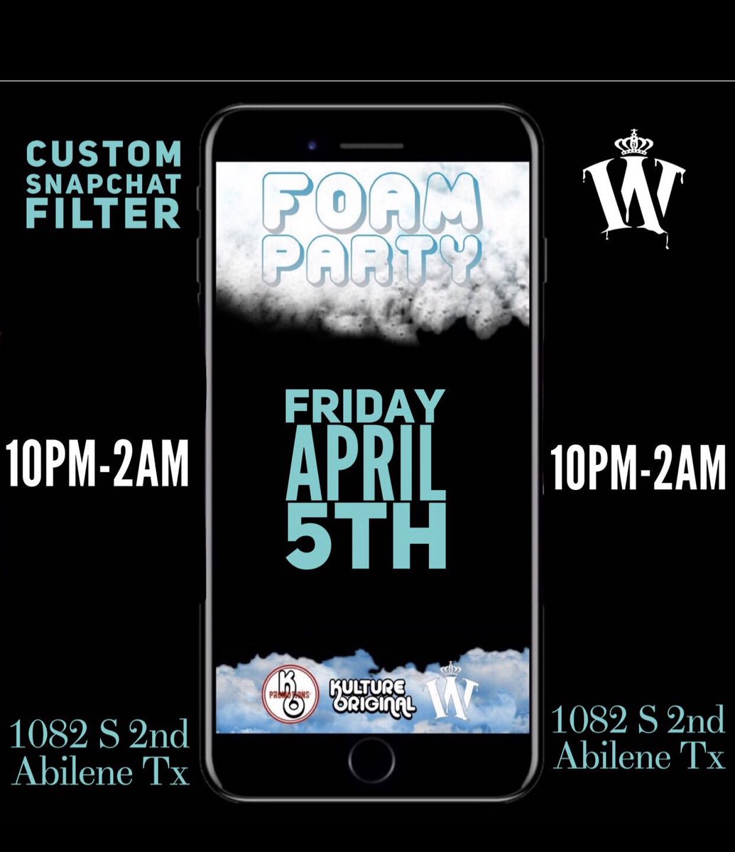 BjBadAzzz's tweet photo. ABILENE TX #FoamParty 🤔🚨💦
April5th‼️👀 Turning ALL the way UP ‼️
F O A M & HENNY SOAKERS💦💡 #KOPromotion #WestTexasENT ‼️ Be The Or Be SQUARE 💦@WestTexasENT ‼️‼️‼️‼️‼️‼️ https://t.co/C2Z2KgSu6T