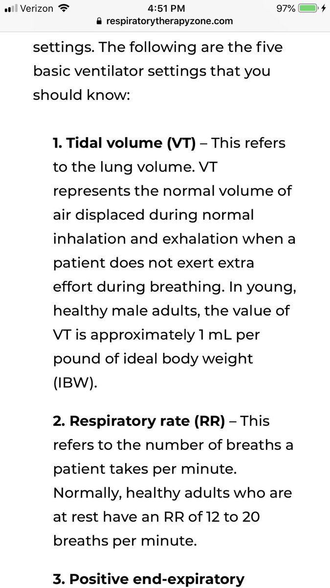 SabrinaStrikes's tweet photo. @RespiratoryZone One ml per pound?! (Also use ml per kg of IBW) one ml per pound is not right! Lung injury is 4-6ml/kg and COPDers are usually comfortable at 8-12ml/kg. https://t.co/MJ6JJn3dTi