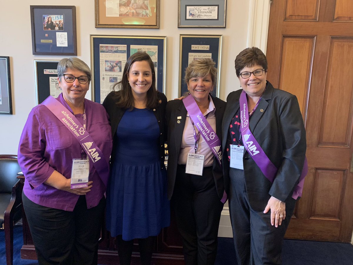 RepStefanik's tweet photo. Great meeting with members of the Northeastern NY Chapter of the Alzheimer’s Association today. These ladies are based in Glens Falls and are working each day to raise awareness + expand care for Alzheimer’s patients &amp; their families. I will always advocate for them in Congress. https://t.co/TyVr9jofln
