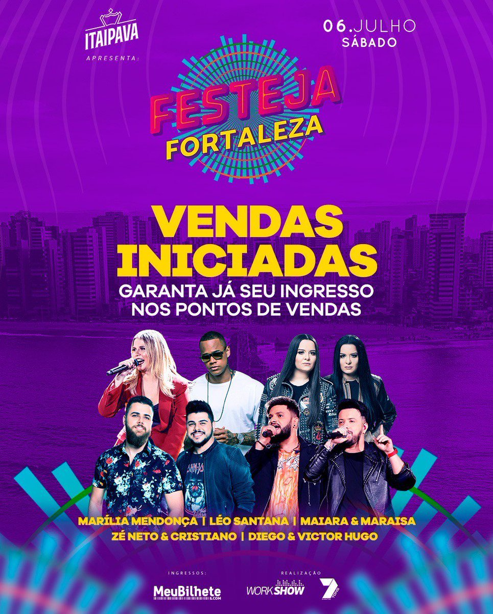 FestejaDigital's tweet photo. Vendas iniciadas no Festeja Fortaleza! A Arena Castelão vai ficar pequena!
🔻Ingressos nas lojas Blinclass e pelo site: https://t.co/rkvDsRY2py  #FestejaFortaleza https://t.co/KNZm8Ou9r0