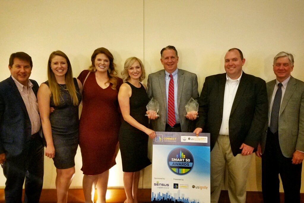 Team_Robideaux's tweet photo. Lafayette won two Smart 50 Awards, presented by Smart Cities Connect and US Ignite, competing against 50 cities from around the world. Our projects won in the Urban Infrastructure and Community Engagement categories.  Proud of everyone who worked so hard! https://t.co/6u8p6kbPLL