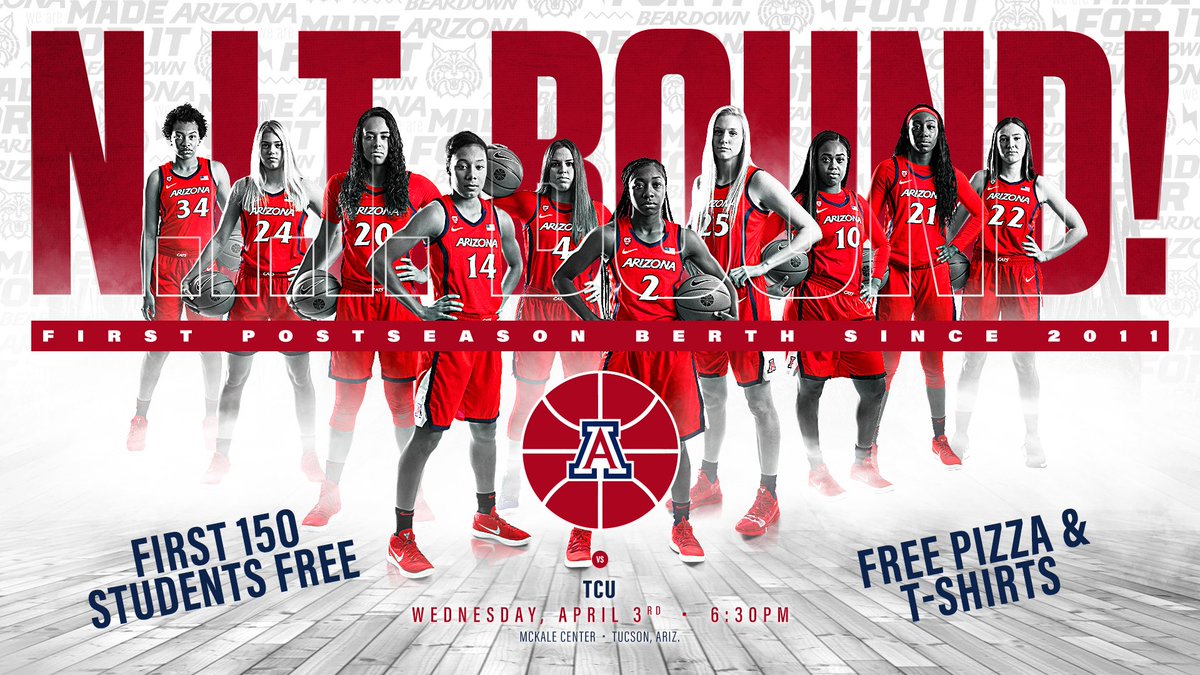 Mckale is going to be the place to be tomorrow 👀

We got 1️⃣5️⃣0️⃣ FREE tickets for any Arizona student who shows their CatCard! Lets get 🔟0️⃣0️⃣0️⃣ tomorrow and #RaiseTheCurtains 

#Beardown | #BeatTCU