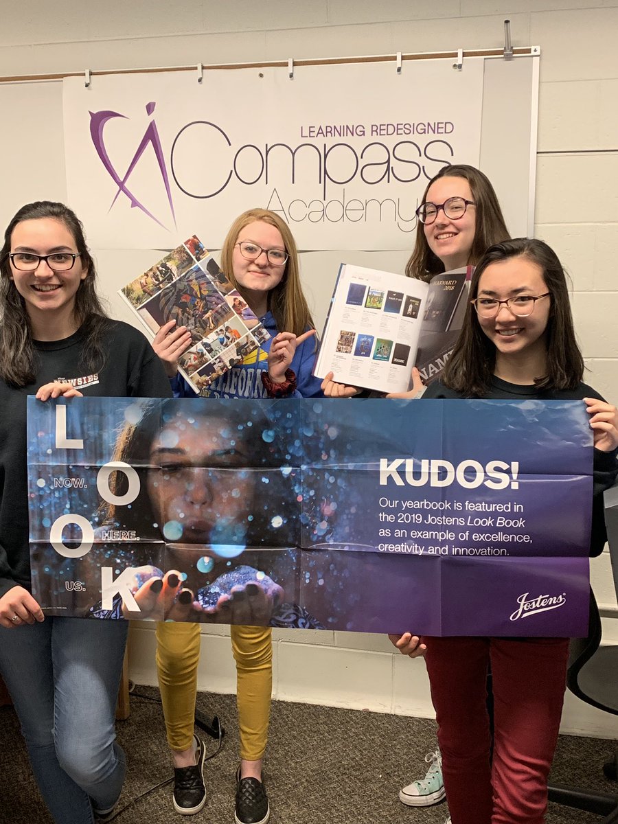 owencath's tweet image. Congrats! Their cover made the 2019 Look Book. #yearbooklove #proudteacher @CompassAcad @d91secondaryed @JostensYearbook