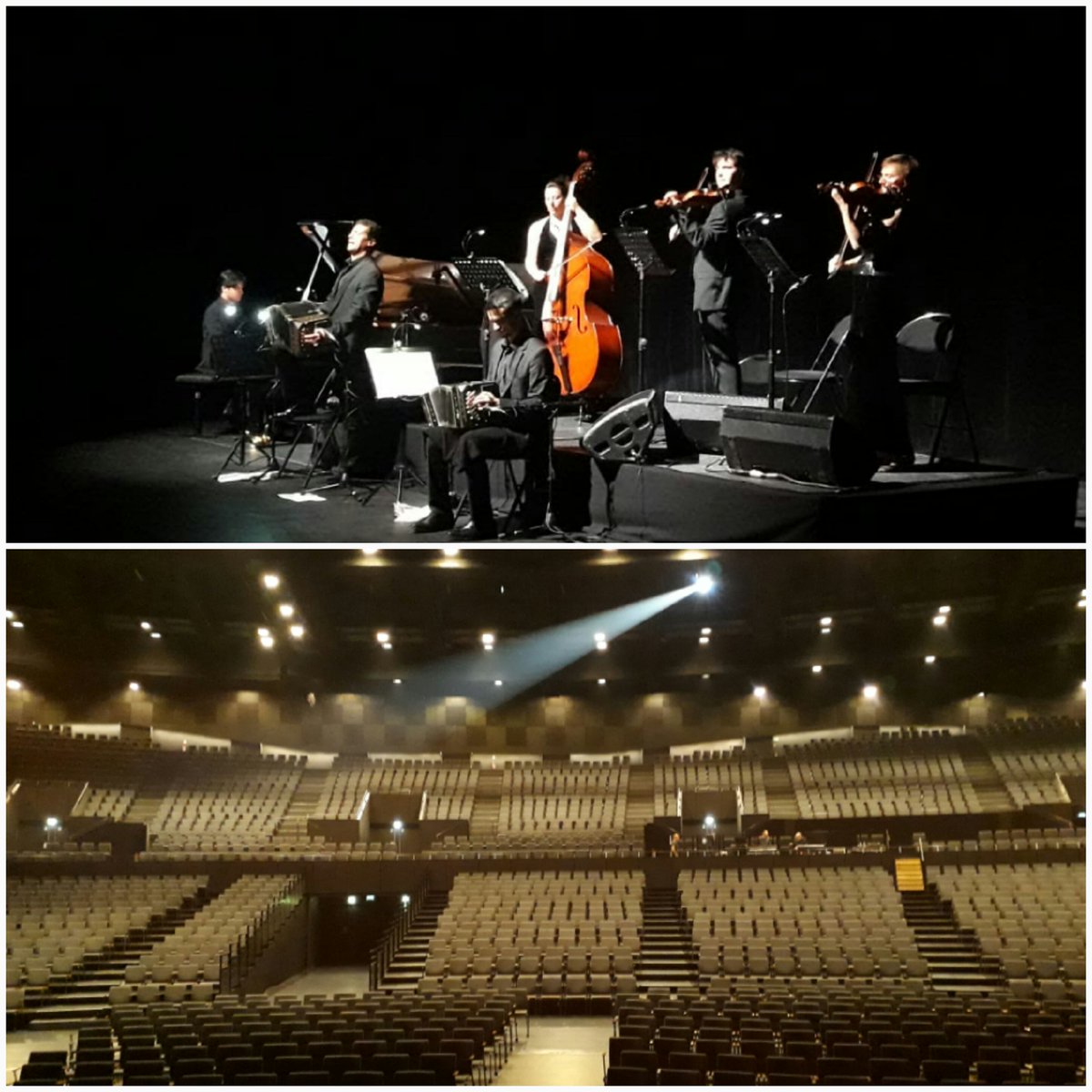 GabrielMerlino3's tweet photo. Tango Pasion -Tour 2019 Portugal-France Gabriel Merlino Ensamble en La Seine Musicale de París.
Vanina Tagini (singer) Pablo Woiz (piano) Inés Rojas (bass) Amadeo Espina-Regine Nosske (violin) Damián Foretic-Gabriel Merlino (bandoneón)
#gabrielmerlino #tango #ontour #foto https://t.co/Z0hHEEXnz5