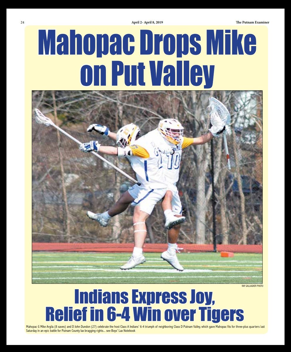 DirectRays's tweet photo. @PacLax_Coach snagged victory from jaws of defeat vs. @putnamvalleylax, grabbed early season Putnam County bragging rights and #MikeDropped in end @ExaminerMedia on newsstands now https://t.co/iu0XgZ1xy0