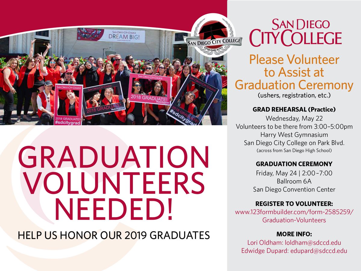 You are needed!
Help us honor our 2019 graduates by volunteering.
#sharecity #cityproud #graduation
