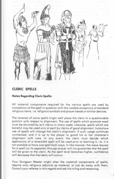 And then class differences, Cleric spells take longer to cast but clerics can pray for any spell on the list rather than having to acquire them “in the wild”. Illusionists can use any cross listed MU spell (but not vice versa)