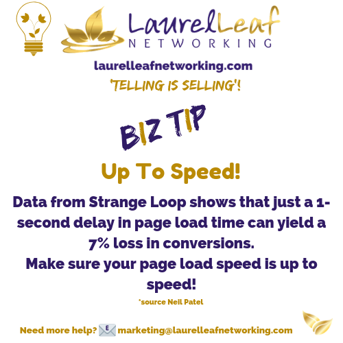 LaurelLeafChat's tweet image. 🍀👑 BIZ TIP 👑
#pageload #pageloadspeed #speed #website #google #googlerankings #conversionrates #customerretention #marketingtips #digitalmarketing #business #smallbusinessowners #bizowners #entrepreneurs #corporate #industry #businessstrategy #conversions #tellingisselling