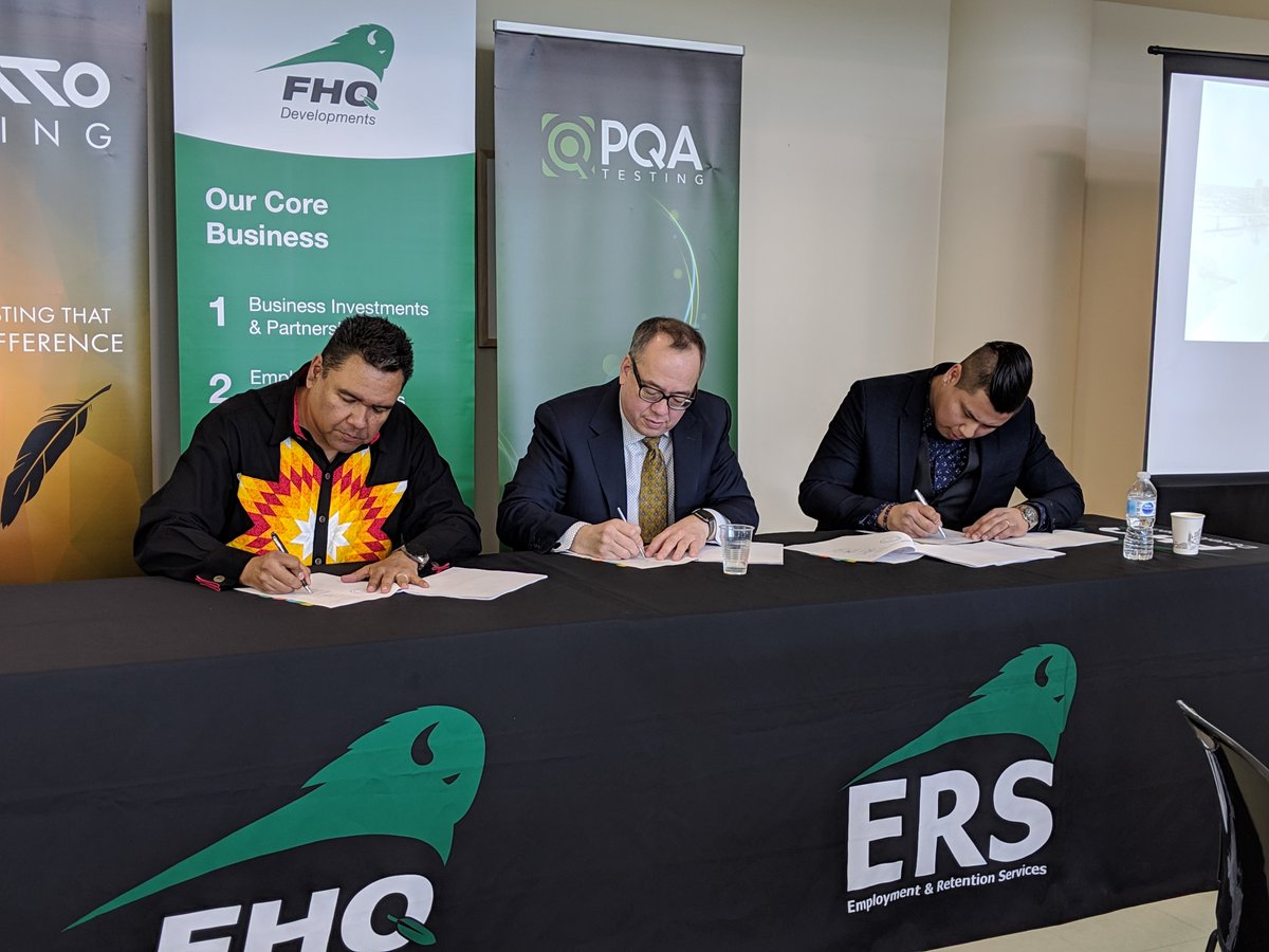 PLATOSask's tweet image. It&apos;s official! Meet PLATO Sask Testing - an Indigenous-owned, Indigenous led software testing company based in Regina. We are thrilled to join the #PLATOtesting family, thanks to @FHQDev and @PQATesting.