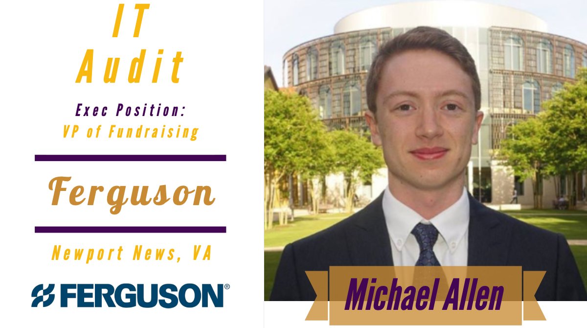 lsudeltasigmapi's tweet photo. Congratulations to our VP of Fundraising Michael Allen for accepting a IT Audit Internship this Summer with Ferguson in Newport News, VA! We wish you goodluck on this exciting opportunity!  #ejoursocollegeofbusiness #lsu #deltasigmapi #ferguson #professional #fraternity https://t.co/4C1rsXBSsF