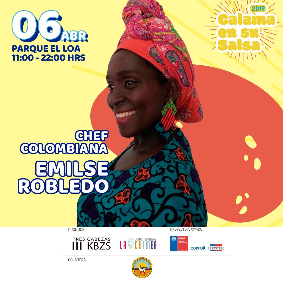 antofaensusalsa's tweet photo. La cocina, como elemento de integración cultural estará presente gracias a la gran @robletosancestral quien nos acompañará en el escenario de #calamaensusalsa este Sábado 06 desde las 11:00 am ! Los esperamos en el #parqueelloa de #calama #Antofagasta https://t.co/XgkdqXxaHK