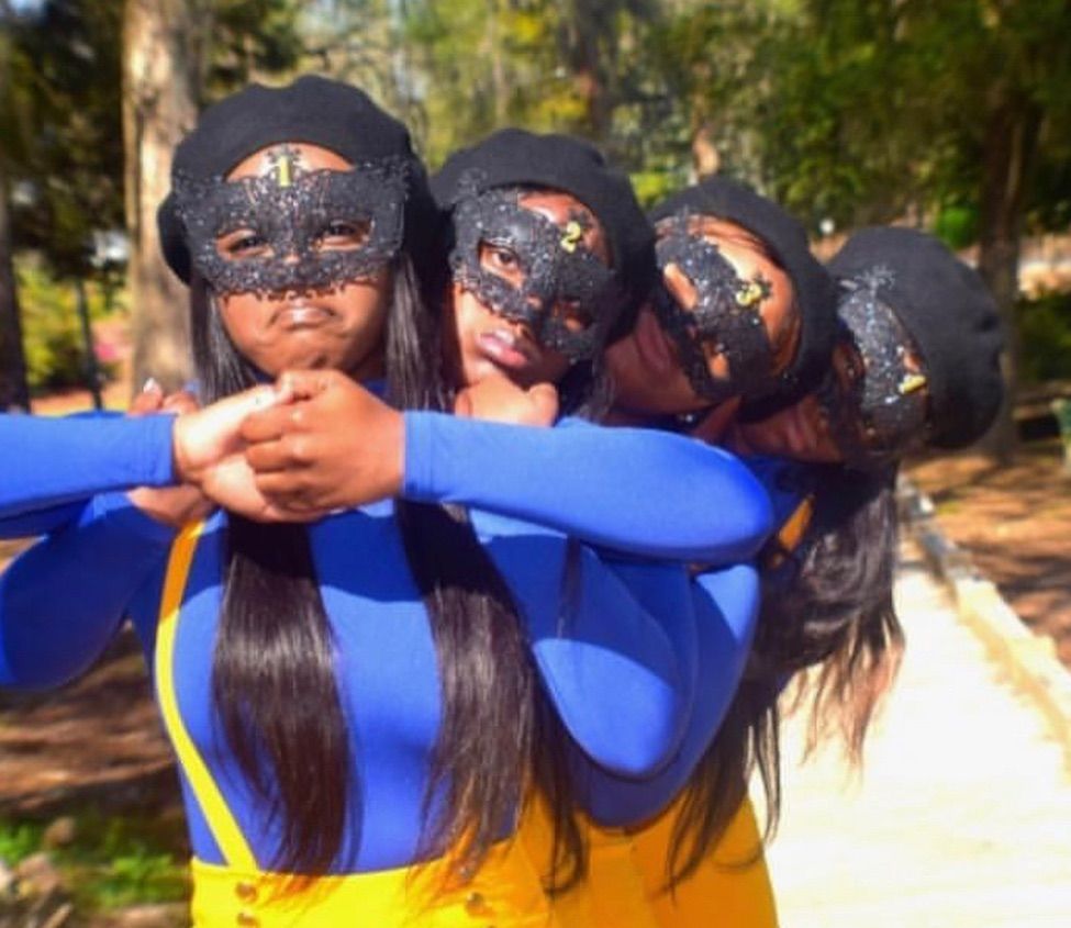 The new SGRhos at South Carolina State University! 💙💛 <a href="/zk_poodles/">Zeta Kappa</a> #SigmaGammaRho