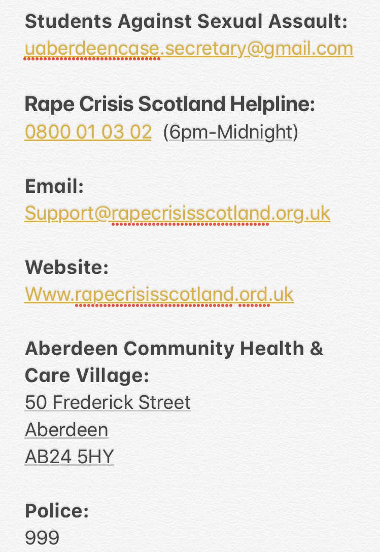 TW (Sexual Assault): The University of Aberdeen’s ACS, alongside ACS’ nationwide would like to take a stand. Let’s really talk about the issue of sexual assault at universities. This has gone on for too long with no action. #ACSAgainstSexualAssault <a href="/ausatweet/">Aberdeen University Students' Union</a>  @AberdeenCPolice