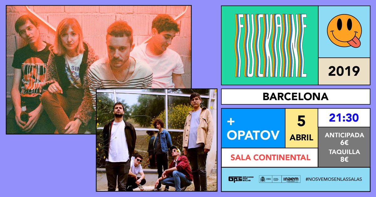 GPS9: El viernes 5 de abril en directo FUCKAINE + OPATOV 21:30 entradas en ticketea.com/entradas-conci…