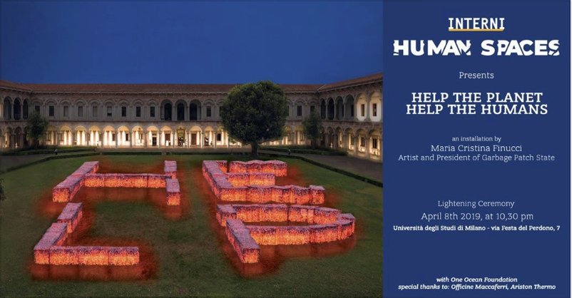 AMB_SEBASTIANI's tweet photo. #HelpThePlanetHelpTheHumans. The new installation by #MariaCristinaFinucci, Founder of #GarbagePatchState Will open on
8th April at 10.30 p.m. in the #Milan University Courtyard. FREE ENTRANCE. #designweek
#sustainability #environment #HUMANSPACES @OneOceanFoundation #Oceans https://t.co/cRmblNyvUN