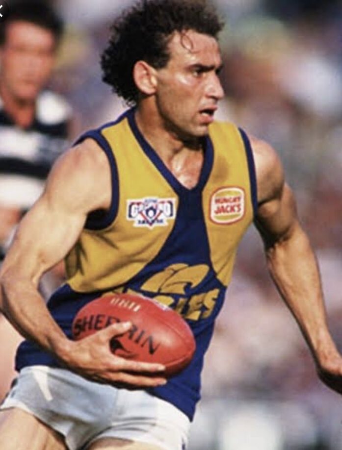 AFL_PKeane's tweet photo. Happy 50th birthday to Peter Matera

253 games for West Coast
Flags 1992, 1994
Best &amp; Fairest 1997
Norm Smith Medallist 1992
All Australian 1991, 1993, 1994, 1996, 1997
Indigenous Team of the Century  Australian Football Hall of Fame Inductee https://t.co/f5MXsWyqAm