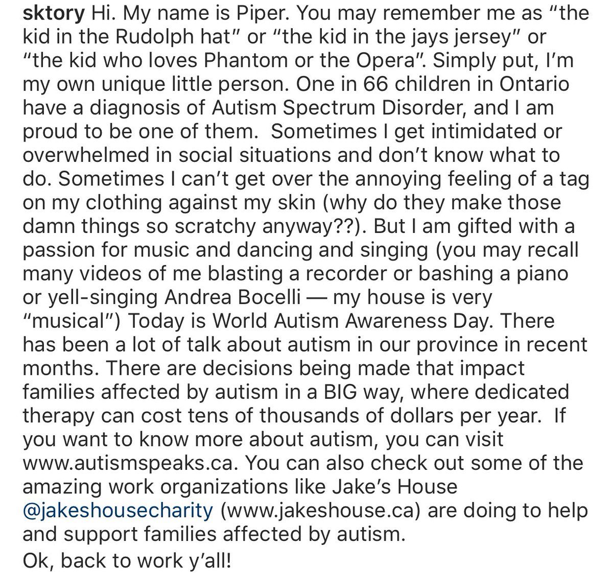 JohnTory's tweet image. Sharing a message from my daughter Susan on #WorldAutismAwarenessDay about Piper. Piper is a beautiful child, the apple of her Grandpa's eye, &amp;amp; a child who keeps this Mayor grounded. I just want for her and every child like her to be included, accepted, happy &amp;amp; successful.