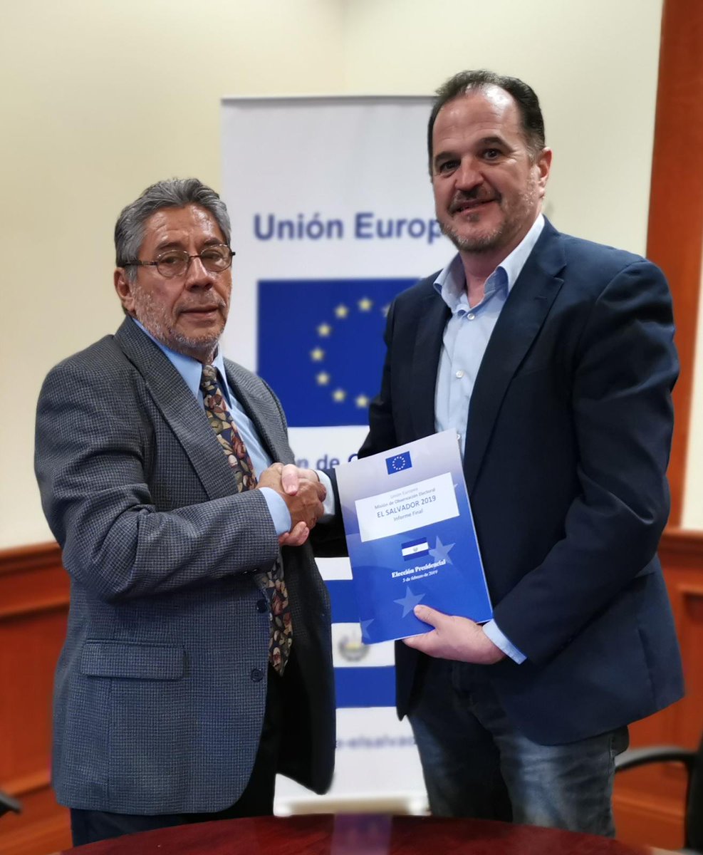 moeueSV19's tweet photo. El jefe de la MOE UE, @carlositurgaiz, acompañado de @ABassolsUE, y los expertos legal y electoral conversaron esta tarde con Edgardo Sotelo, coordinador del Tribunal Nacional Electoral de @GANAOFICIAL acerca del informe final de la observación en las elecciones presidenciales. https://t.co/8BdJ8hn5Tw