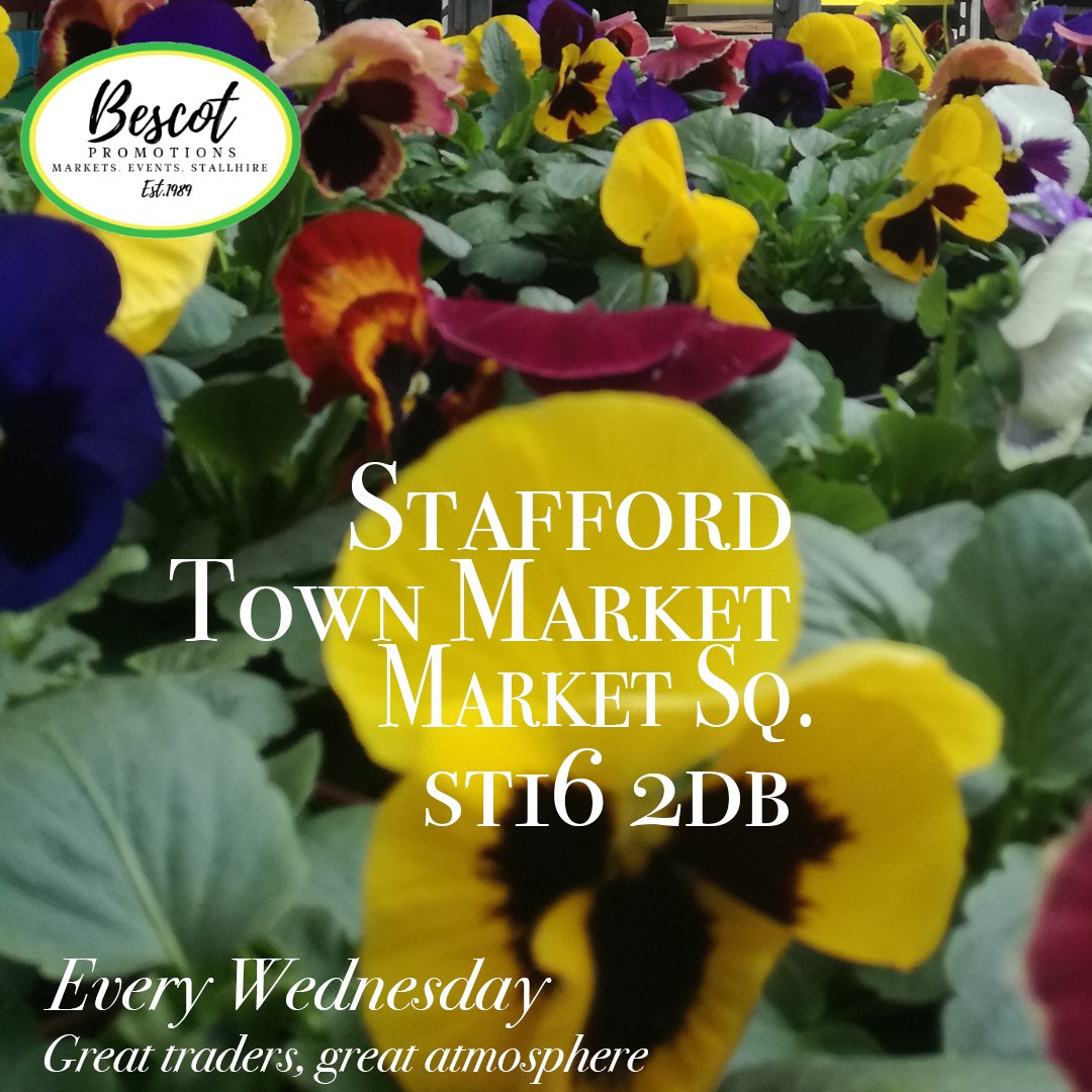 #stafford #market Market Sq & Greengate Street every Wednesday #butcher #plants #menswear #sushi #chickenwraps #jewellery #footwear and much more #visitstaffordshire @visitstafford @weareSFM @StaffordshireCC #followourtraders