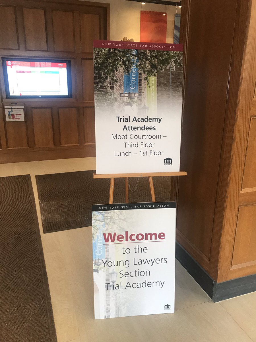 NYSBA's tweet photo. #TRIALX #NYSBA Preparing to begin 10th Year Of YLS Trial Academy @nysbapresident #lawyersatwork https://t.co/r3r5ci4dvv