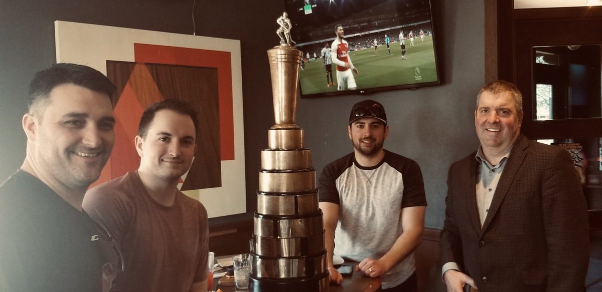 We took the Cromie Trophy for lunch to @Moxies_official to share with a great supporter of the Team- Rick Devore &amp; Moxie's PG, thank you for all your support.
