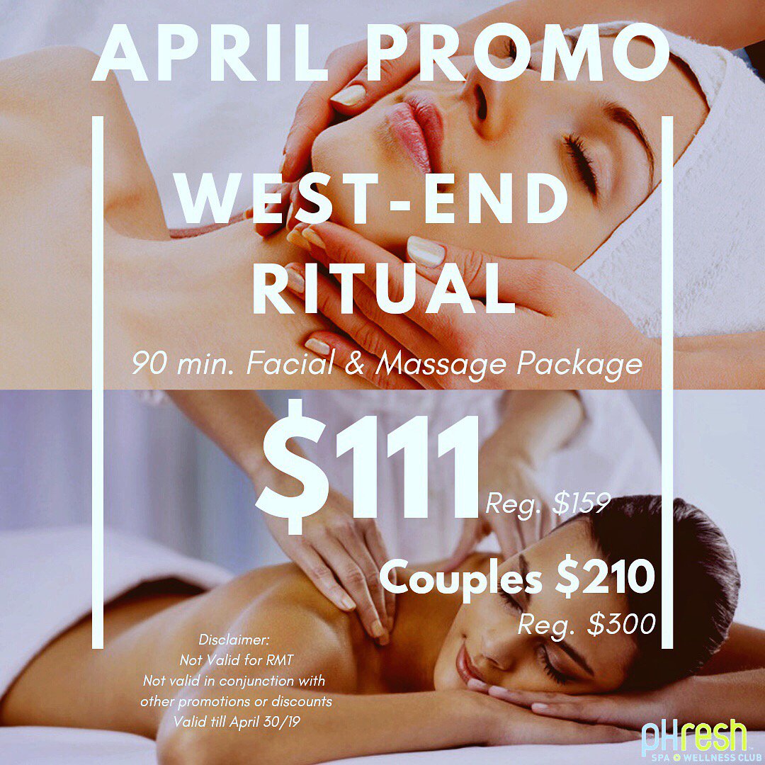 pHreshSpa's tweet photo. New Month…New Special!  Book in and get #pampered with our April #Promo! 💚
#pHreshSpa #spa #facial #massage #beauty  #vancouver #yvr https://t.co/2EMBk0czzW