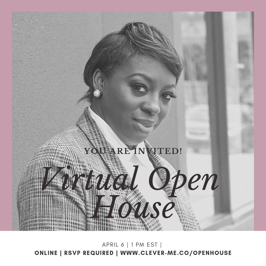 CleverMeCo's tweet image. RSVP: Clever Me Virtual Open House Saturday, April 6 from 1-2 p.m. EST. Get all the deets about how our services, products and resources impact solopreneurs and small business owners. Sign up at clever-me.co/openhouse.
