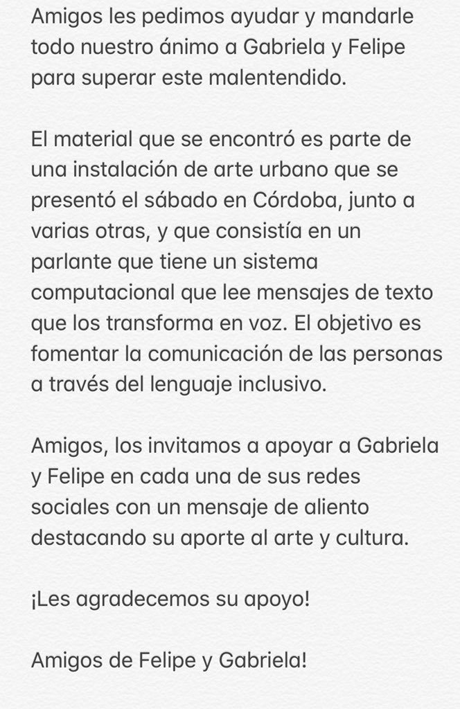 Todo el ánimo a <a href="/gabrielamedrano/">Gabriela Medrano</a> y Felipe Zegers! Y una lástima este malentendido. Nos vemos a su vuelta!