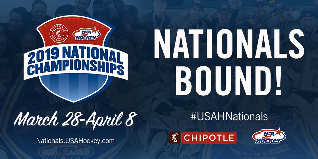 Who's ready to get the second set of 2019 Chipotle-USA Hockey National Championships started? 

Social kit → bit.ly/2FqamUH

#USAHNationals | #TrainEatRepeat