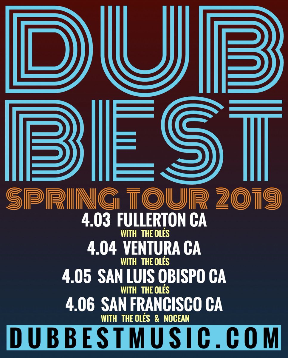 Spring Tour kicks off tomorrow! 😝
Stoked to link with <a href="/theolesband/">The Olés</a> and @NoceanMusic for the first week! #dubbest #theoles #solseed #perfectbytomorrow #reggae #springtour
