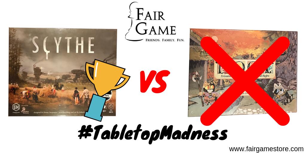 FairGameStore's tweet image. Scythe has cut down Root to make its way into the #TabletopMadness Final Four!