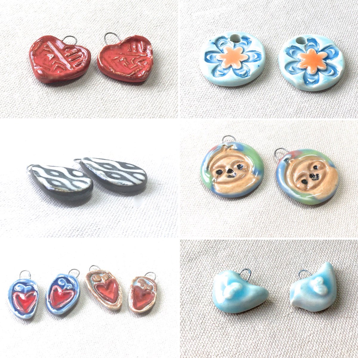 ZenCatPottery's tweet photo. Lots of handmade porcelain/ceramic charms and pendants in my shop https://t.co/uZLxEg4kmU #jewelrydiy #jewelrydesign #jewelrycomponents #handmadecomponents #porcelaincharms #ceramiccharms #earringfindings #handmadefindings #earringcomponents #etsyspecialt #birdcharms #slothcharms https://t.co/QbrOf1QUeC