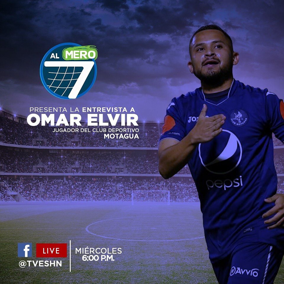 AlMero7hn's tweet photo. Mañana miércoles te traemos una entrevista especial, con el jugador de Motagua, Omar Elvir. Te esperamos a las 6:00 p.m. a través de Facebook Live.
#TVESHN #AlMero7 #Motagua #Honduras #Fútbol #canaldigital https://t.co/om79o6uIr5