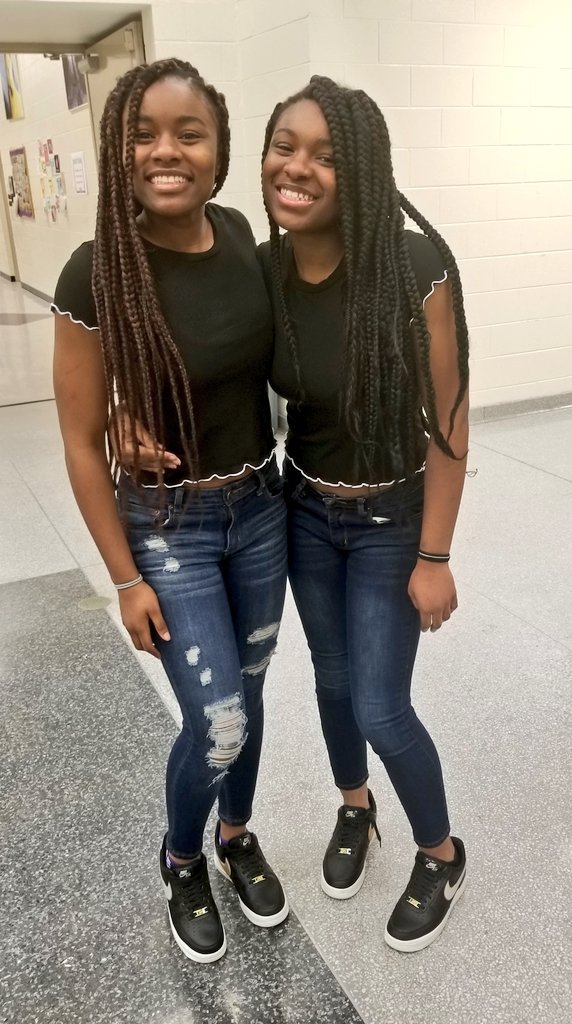 ms_fennell's tweet photo. #TwinDay had all of @rvhs seeing double today! 😍 

See y'all in your school appropriate beach wear tomorrow for the Lunchtime Luau! 🤗🏝⛱ #SpringFling19 https://t.co/pb7mfyc7Kv