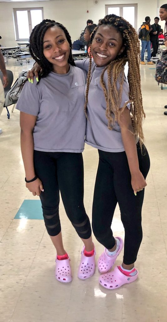 ms_fennell's tweet photo. #TwinDay had all of @rvhs seeing double today! 😍 

See y'all in your school appropriate beach wear tomorrow for the Lunchtime Luau! 🤗🏝⛱ #SpringFling19 https://t.co/pb7mfyc7Kv
