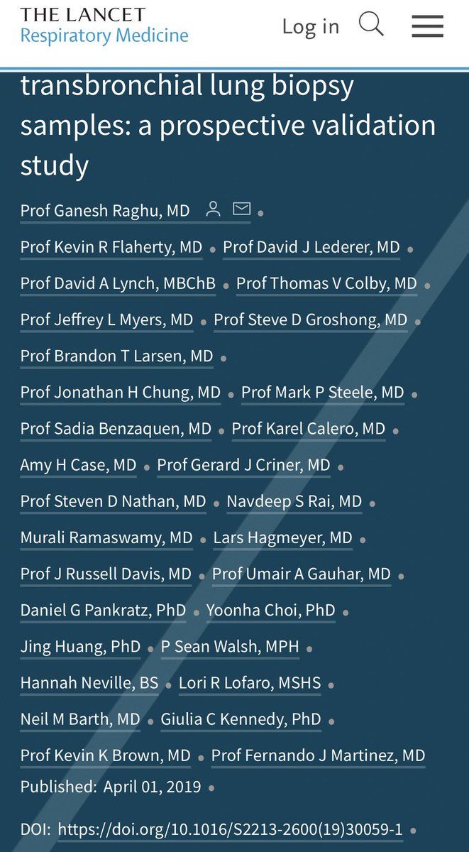 KaminskiMed's tweet photo. More nails in the coffin of #CryoBx for diagnosis of #IPF - A successful prospective validation of potential value of the Envisia Genomic Classifier to identify usual interstitial pneumonia in conventional transbronchial lung biopsy #NeedleIsMoving https://t.co/QZsy73D9CS https://t.co/Wx5rfIYGmv