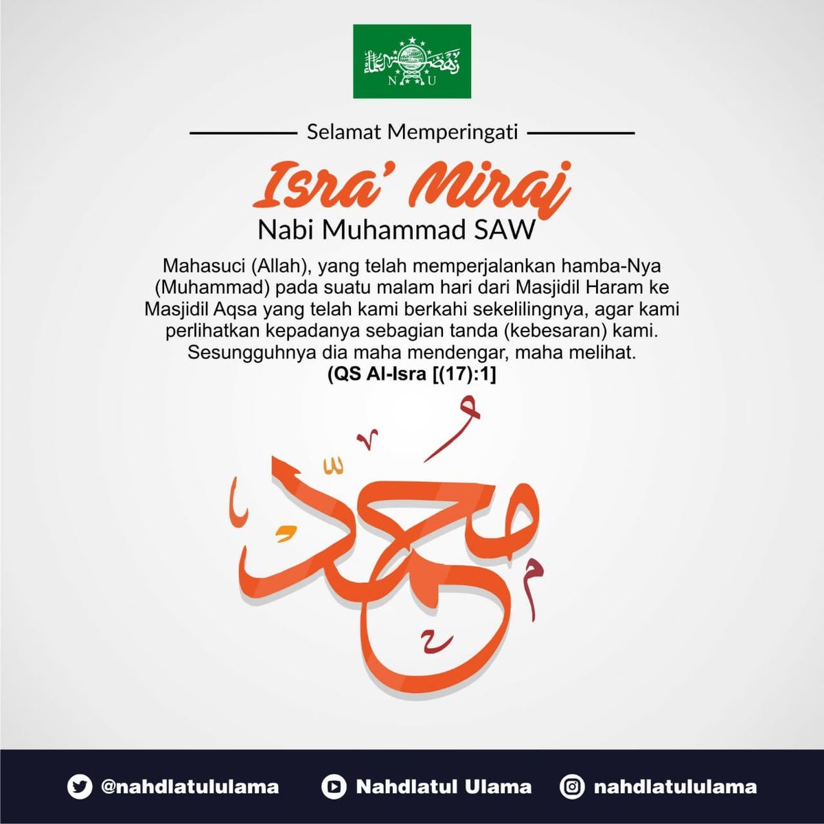 Allahumma sholli ala Sayyidina Muhammad. Mari bersama-sama merenung dan mensyukuri atas Isra Mikraj Nabi Muhammad SAW.