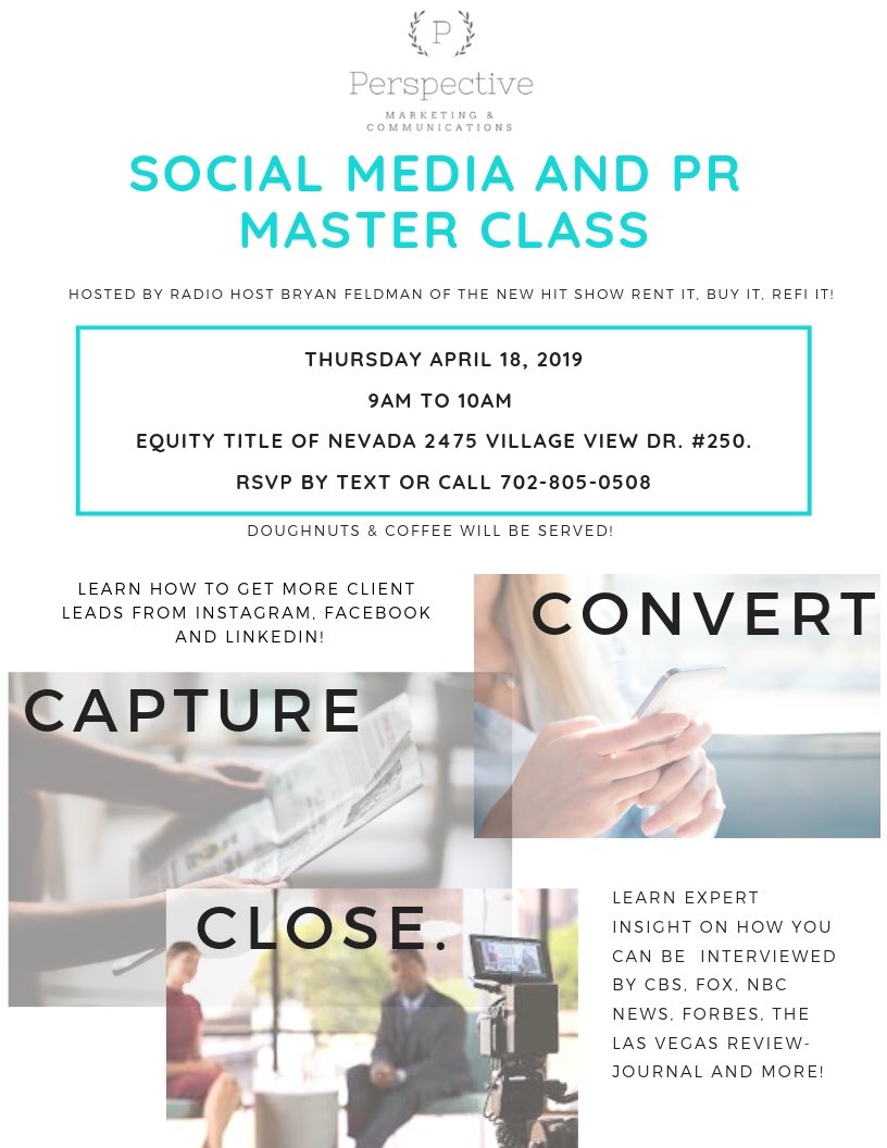 Excited for our new class for #realestate in #vegas! Learn industry secrets of #socialmedia + #pr