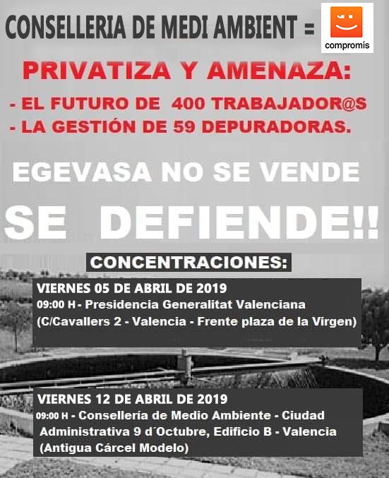 ChikiVCF1919's tweet photo. @compromis @monicaoltra @Elenetcc @ximopuig @generalitat @dipvalencia 
Esto solo es el principio.

EGEVASA NO SE VENDE 😠 https://t.co/1XR0GVRGMQ