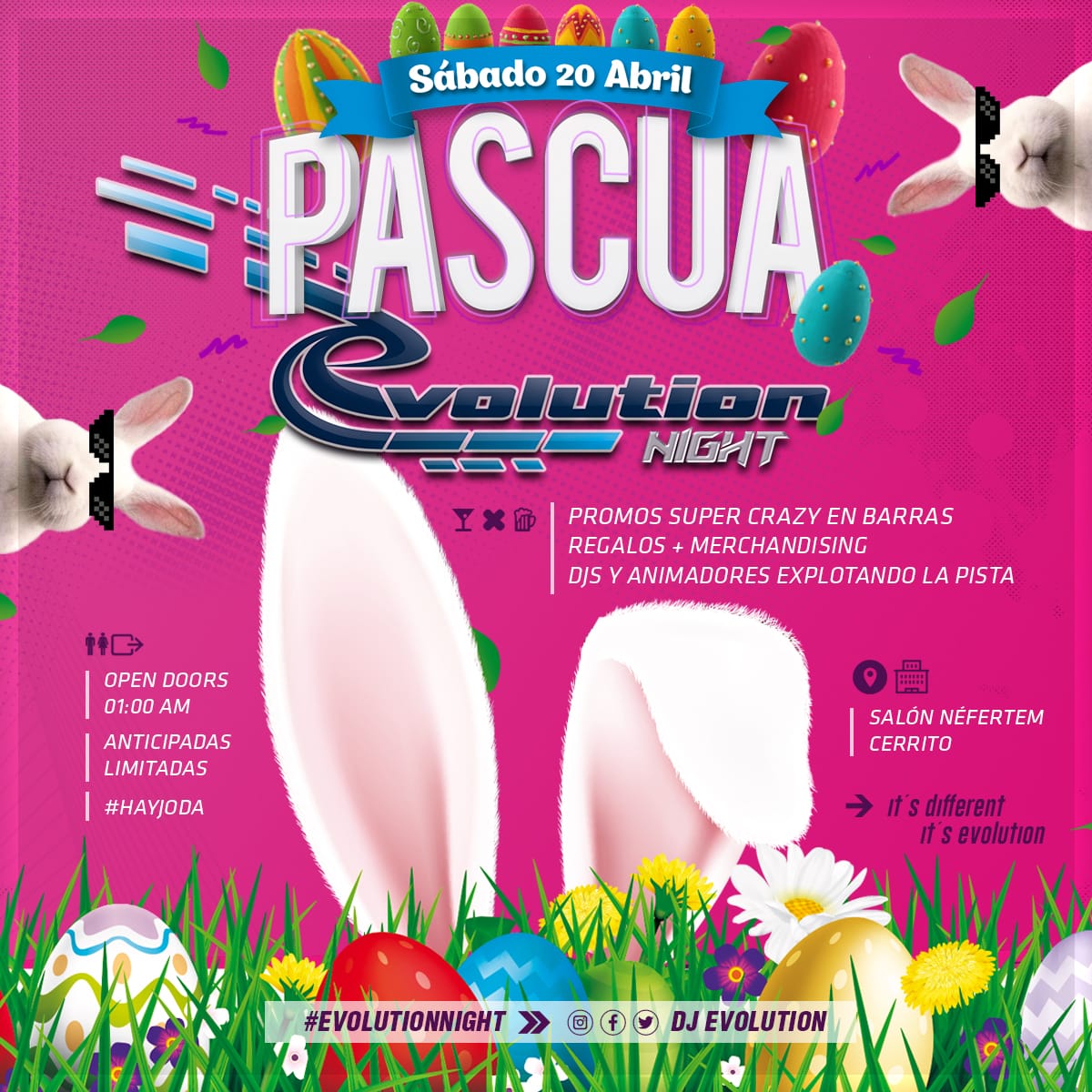 djevolution_ok's tweet photo. #Sabado20 #Abril #EvolutionNight🎉💃 #2daEdición #Pascua🐰
**It's Different... It's Evolution** https://t.co/hrDQTqw3Dm