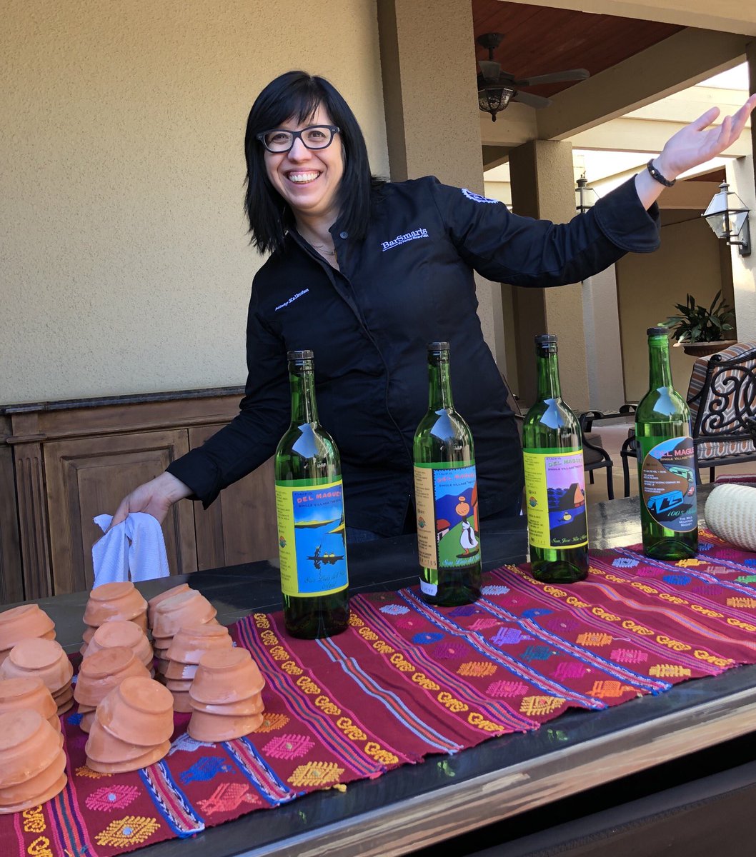 LoveTequila's tweet photo. The ever wonderful @hankyp serving us happiness & tasty @DelMagueyMezcal at #barsmarts San Antonio. @BarSmarts #mezcal https://t.co/o0NKfb01ai