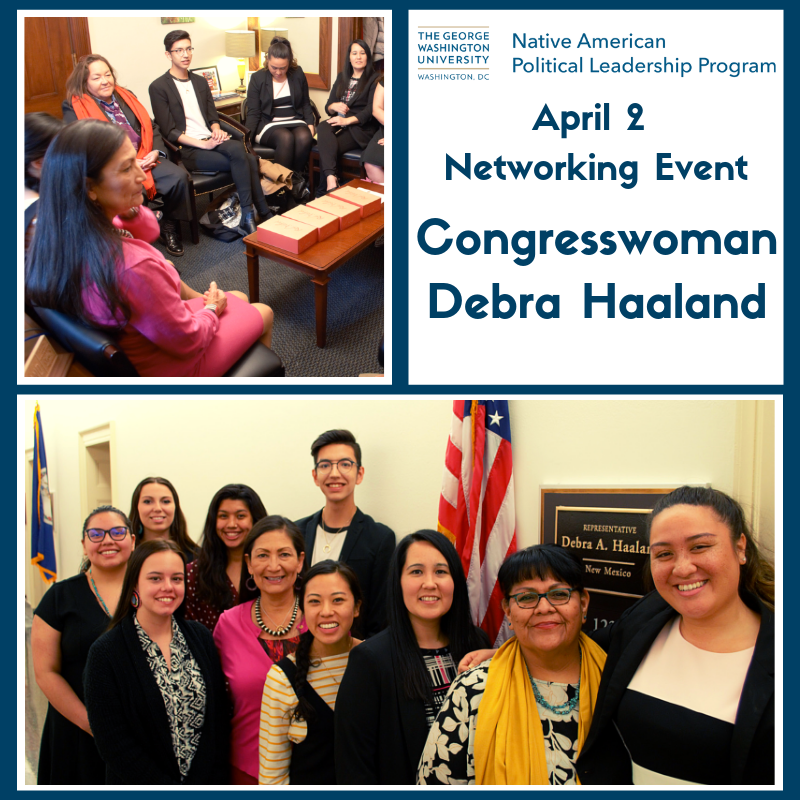 GWCIPP's tweet photo. "You can listen to the words of your grandparents and take that with you wherever you go."-@RepDebHaaland shared her journey with the @NAPLP Spring 2019 cohort and how she's advocated for #NativeWomen, #NativePolicy, and #NativeAmerican, #AlaskaNative, and #NativeHawaiian rights. https://t.co/TJQ07hmcmh
