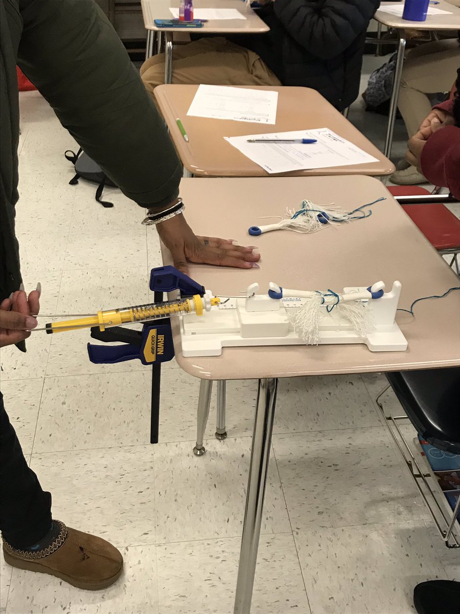 Conrad_PT's tweet photo. Senior PT3s measure scoliosis curves and test different Achillesโ tendon repairs today with the @PerryInitiative Orthopaedics in Action labs. @ConradRedWolves #UsingMath! #PhysicsAtWork! https://t.co/reLuBwyJmq