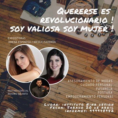 jimenarumini's tweet photo. Chicas 🙋🏻‍♀️
Las invito para que se unan a nosotros este 20 de Abril en Nina Design 👗
Infomarción 👇
☎️: 999948952 https://t.co/ThxFYhDUjc