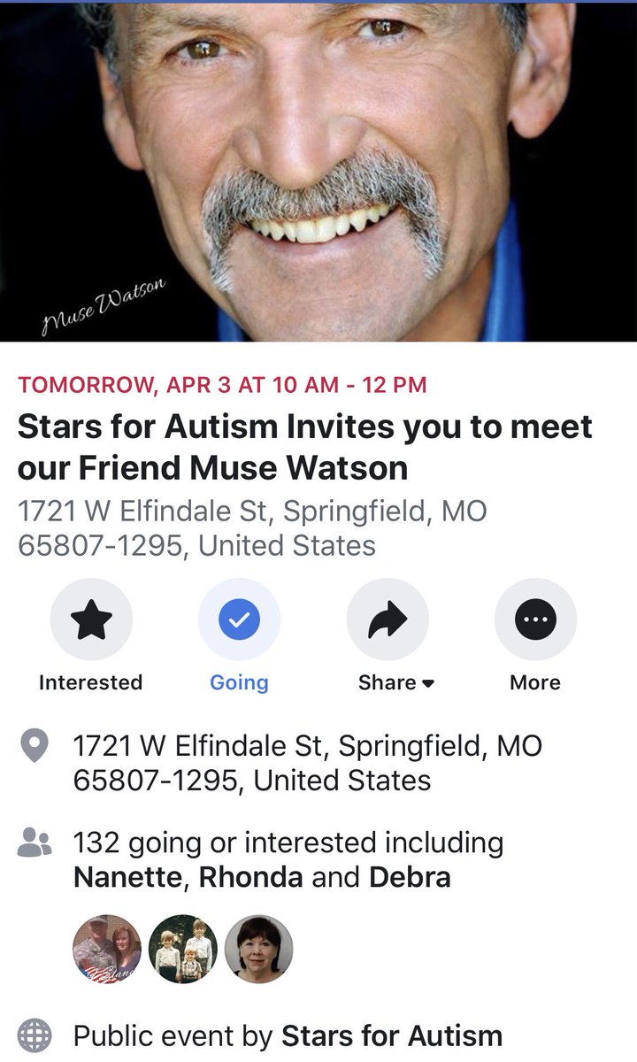 Come out tomorrow to see @MuseWatson, #K9Lor and I at the #StarsforAutism event. #HeroDog 

facebook.com/events/4226578…