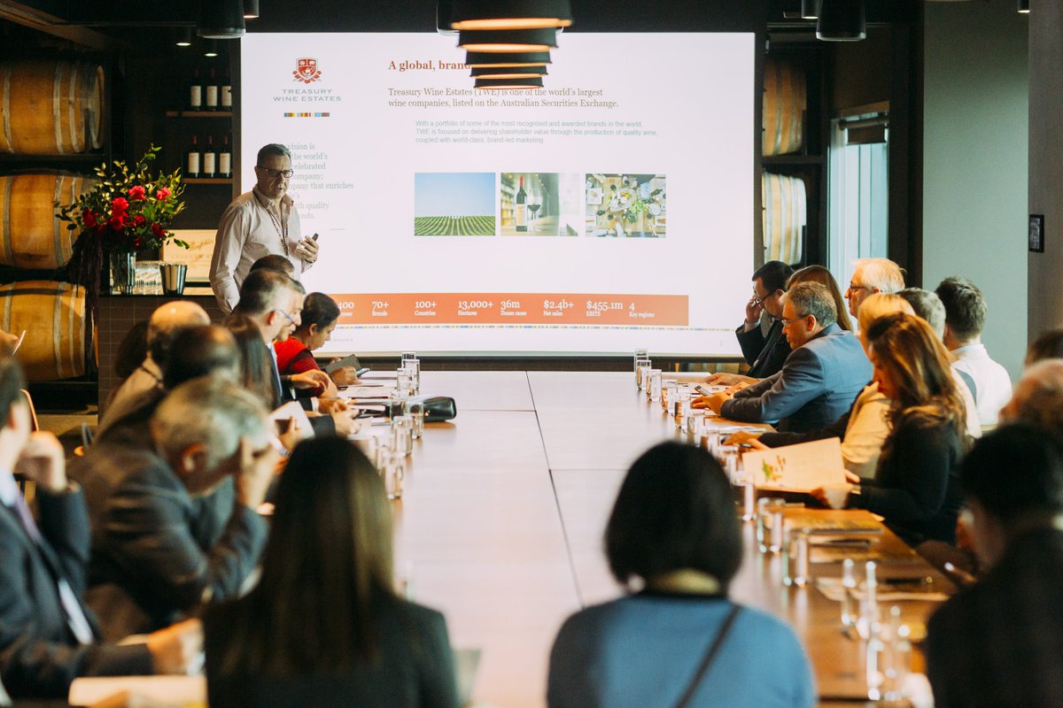 DFATVic's tweet photo. A global wine company @TWEGlobal is growing its business in Europe, Asia & the Americas. With brands @penfolds @WolfBlassWines TWE’s grape growing, wine production & global distribution are supported by international partnerships & strong network of FTAs #FPWhitePaper #CCTour2019 https://t.co/y7IV927Yff