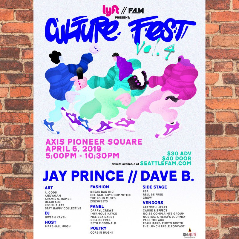 causeneffectsea's tweet image. Seattle! It is time!  Culture Fest 4!
Saturday April 6th! Get your tickets now! 
🔥
eventbrite.com/e/culture-fest…
👌🏿👌🏽
#Seattle 🙏🏽 @Seattle_FAM 👏🏽 @MarshallLawBand 🔥 @JayPrince 👐🏼 @RellBeFree 🤙🏽 @MarshallOfMLB✊🏾 #CultureFest #Together #Community
