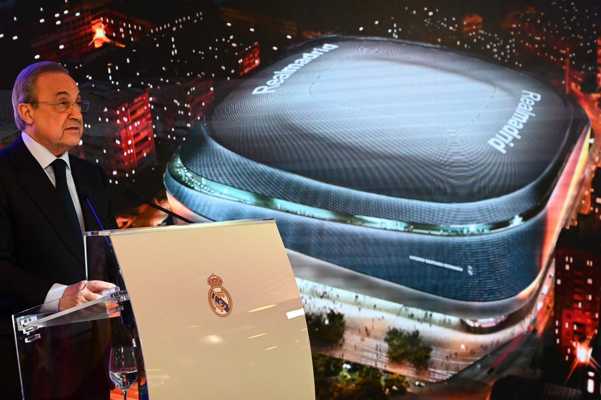 Notimex's tweet photo. El presidente del Real Madrid, Florentino Pérez anunció que la renovación del Santiago Bernabéu se aprobó e iniciará al concluir esta temporada y tendrá un presupuesto de más de 500 millones de euros. #VideoNTX https://t.co/bRTEGYDQWa https://t.co/Pvw3yhQXRM