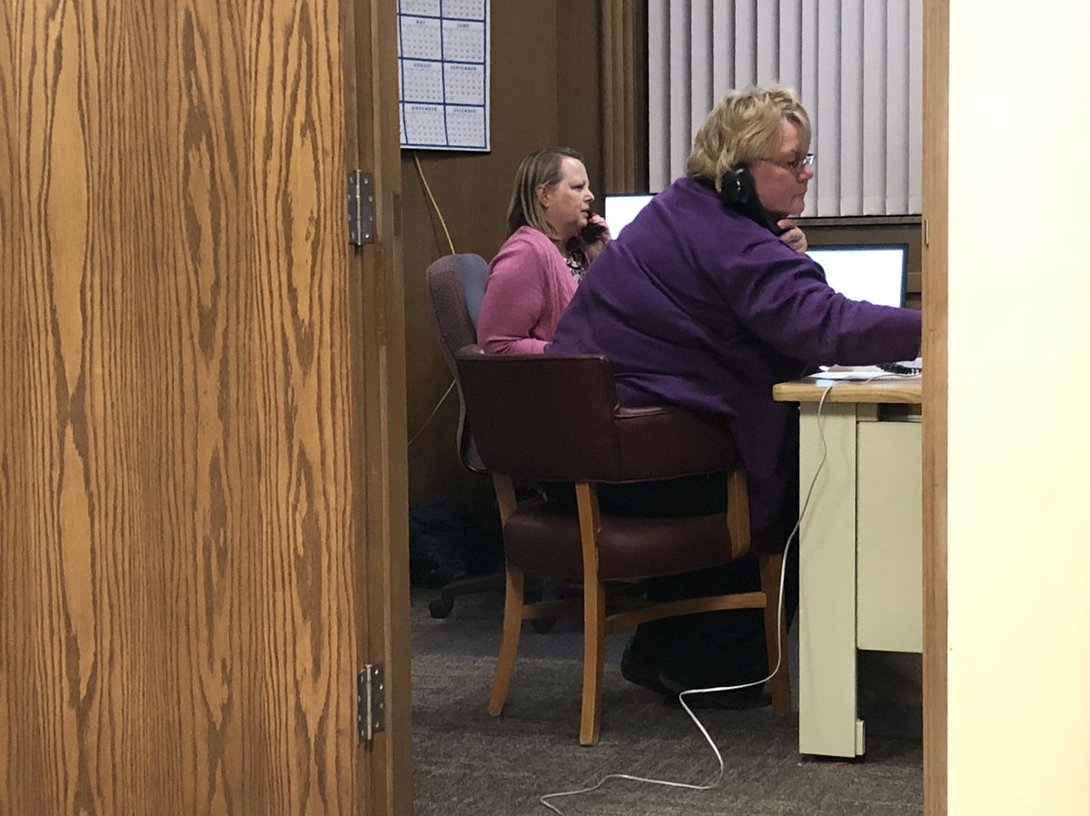 The Outagamie County Clerk, Lori O'Bright said they are experiencing IT issues. April 2, 2019. (WLUK/Monique Lopez)