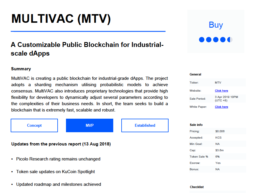 New Report issued on <a href="/MultiVAC_Global/">MultiVAC</a>. 4.5/5 Rating. View the full report here picoloresearch.com/62/multivac-mtv . IEO tonight on <a href="/kucoincom/">KuCoin</a>